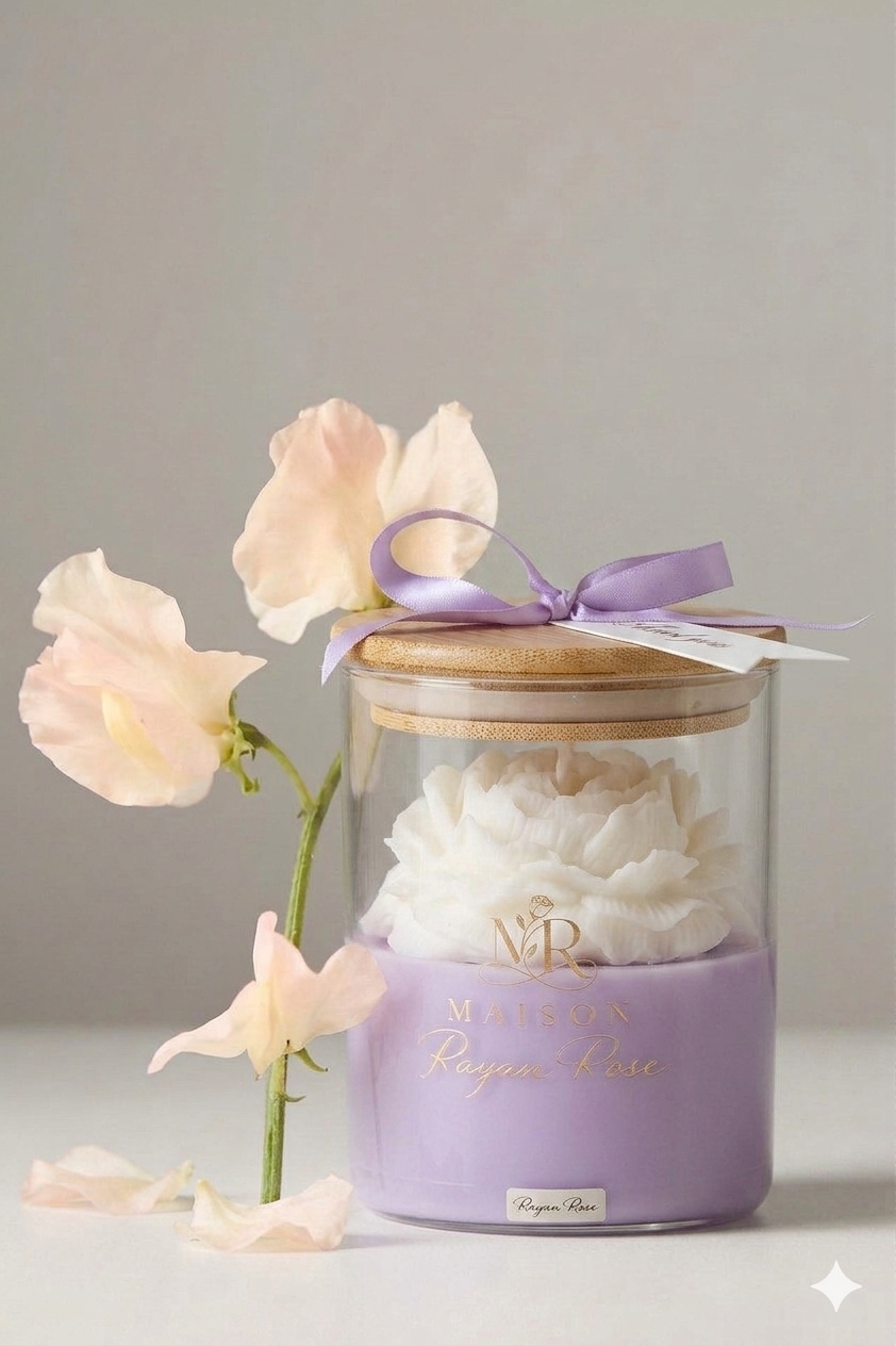Luxury White Tea Vanilla Candle | Soy & Beeswax Blend | Wooden Wick | Natural Home Fragrance