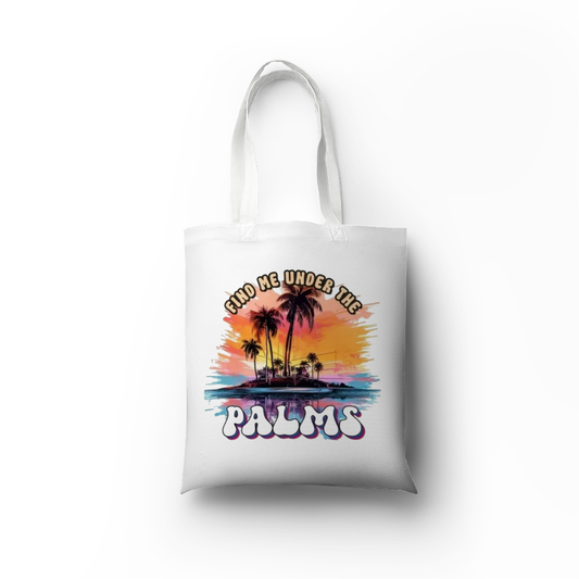 Sunset palme tote bag