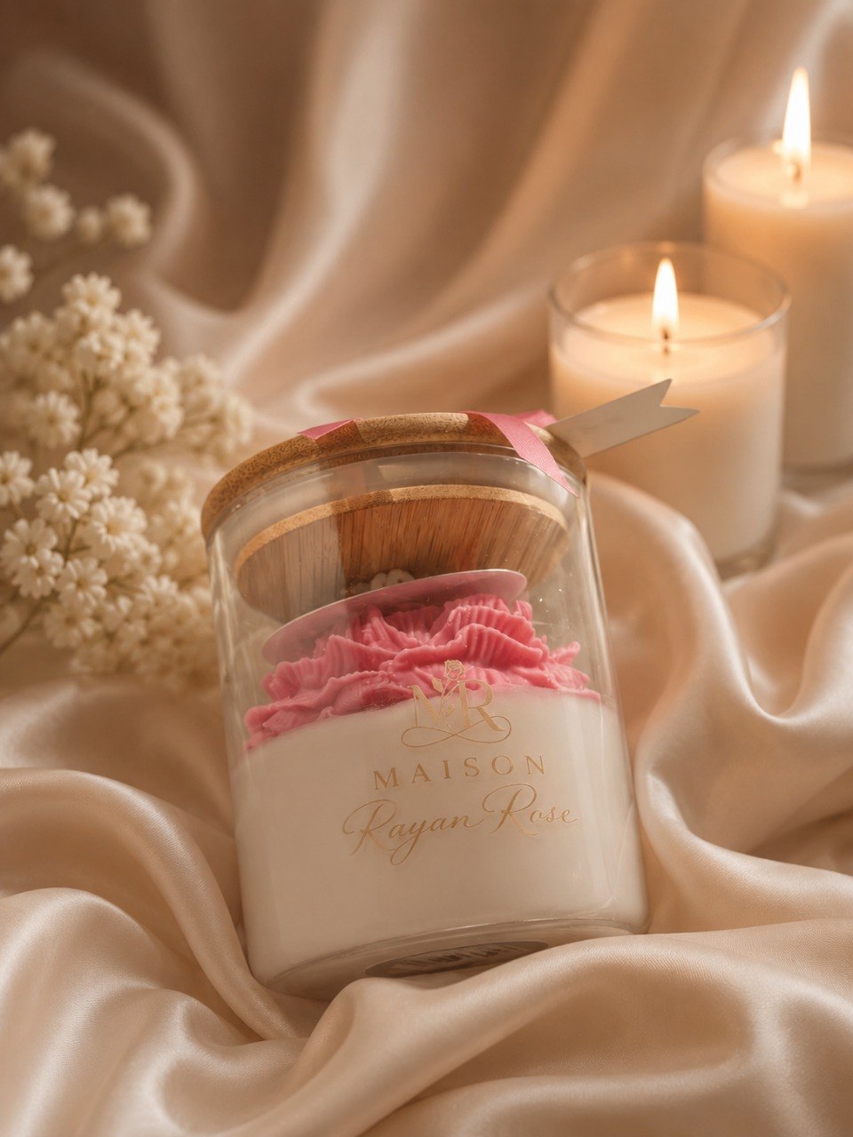 Luxury White Tea Vanilla Candle | Soy & Beeswax Blend | Wooden Wick | Natural Home Fragrance