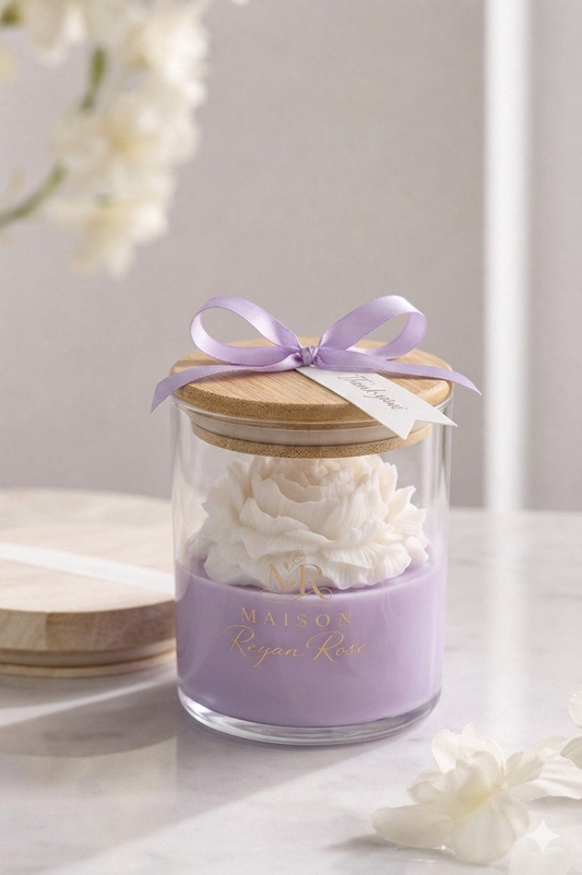 Luxury White Tea Vanilla Candle | Soy & Beeswax Blend | Wooden Wick | Natural Home Fragrance