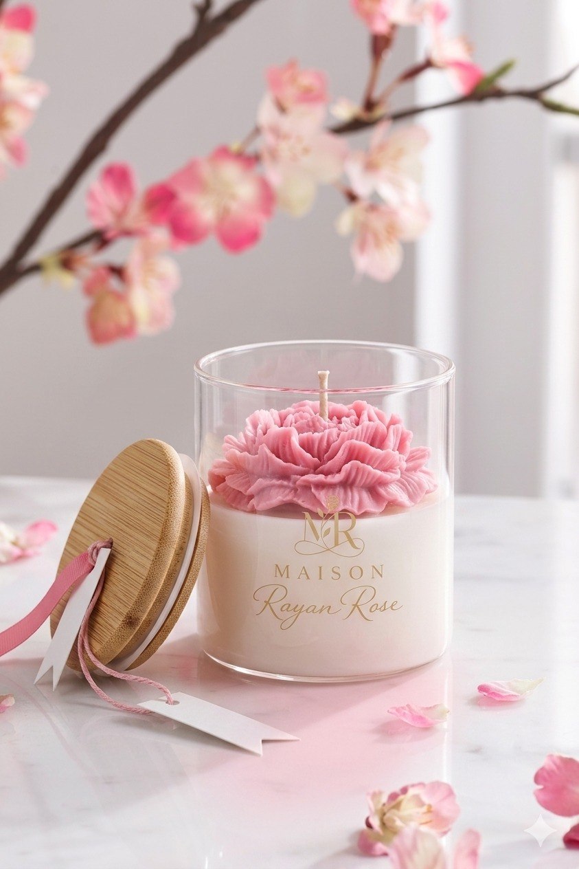 Luxury White Tea Vanilla Candle | Soy & Beeswax Blend | Wooden Wick | Natural Home Fragrance